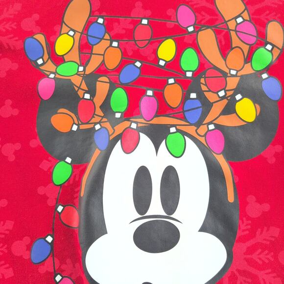 Disney MickeyMouse ChristmasCrewneck AntlersTangled Lights Sweatshirt Women's2XL - Picture 2 of 8